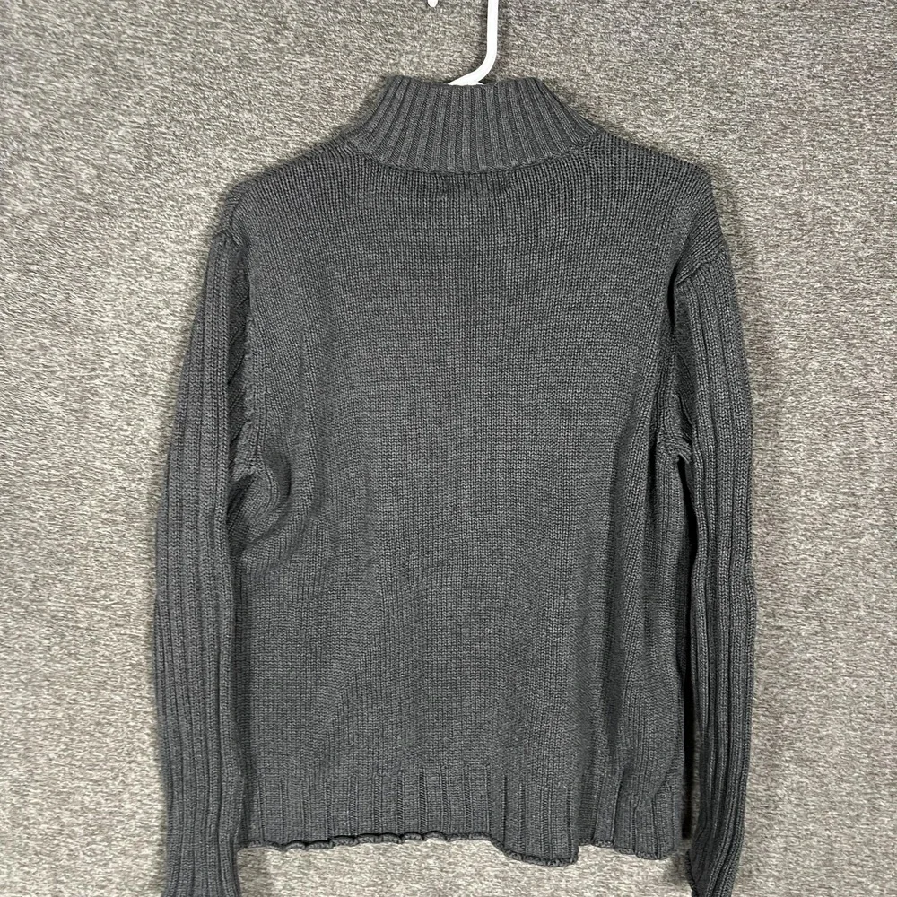Polo Jeans Company Sweater Mens Large Gray Quarter Zip Mock Neck‎ Cotton Knit RL